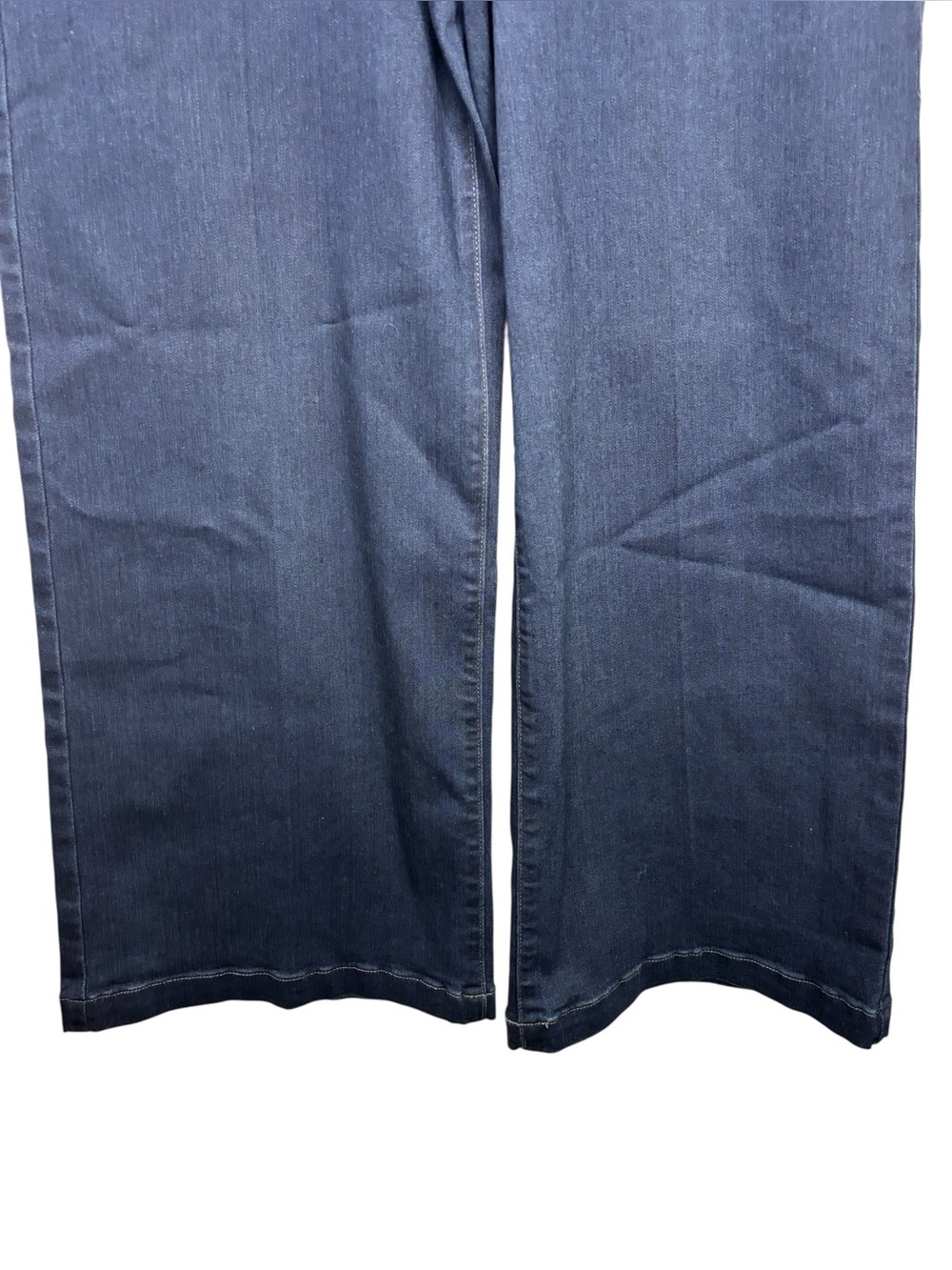 Paige Genesee Wide Leg Crop Jeans High Rise Dark Wash Elvira Size 32 Stretch - Picture 5 of 15